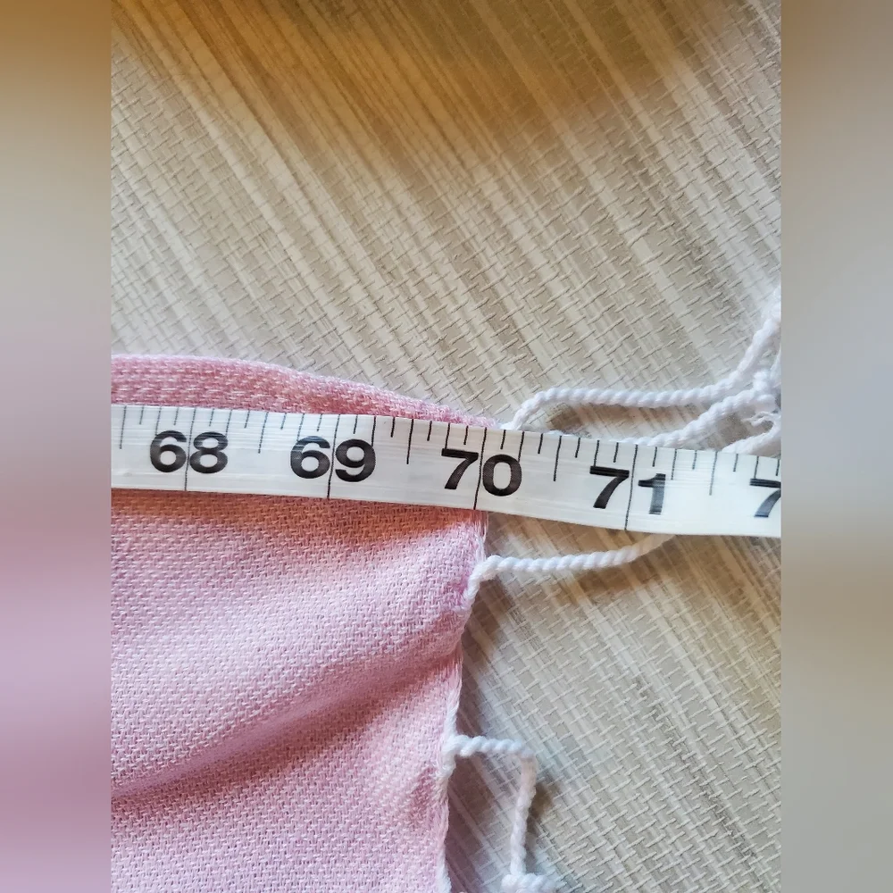 Bay Laurel Turkish 100% Cotton Beach Yoga Towel Travel Bag Powder Pink Stripe